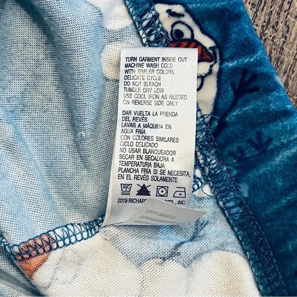 Disney Frozen Olaf Fleece Pajama Pants Boys Medium 8 Blue Snowflake Winter PJ